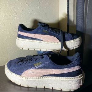 Puma platform suede shoes